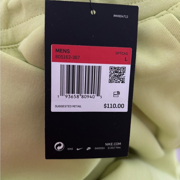 New Nike Tech Fleece Neon Green Sweatpants large - Picture 3 of 3